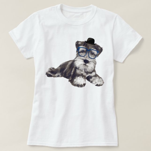 Camiseta Cachorro-Cachorro-Cachorro Pintado à Mão (Frente do Design)