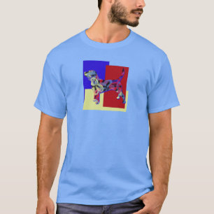 Camiseta Cachorro Cachorro Cachorro Silhueta RYB TriColor