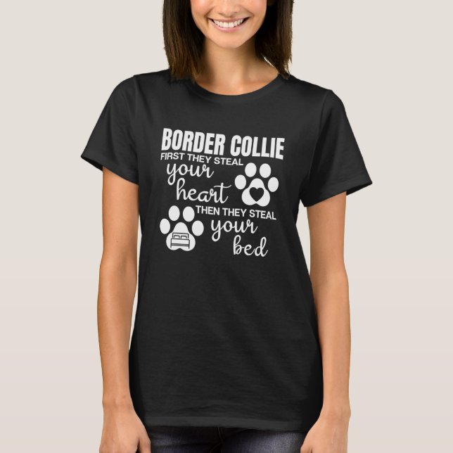 Camiseta Cachorro Cachorro Com Collie De Borda (Frente)