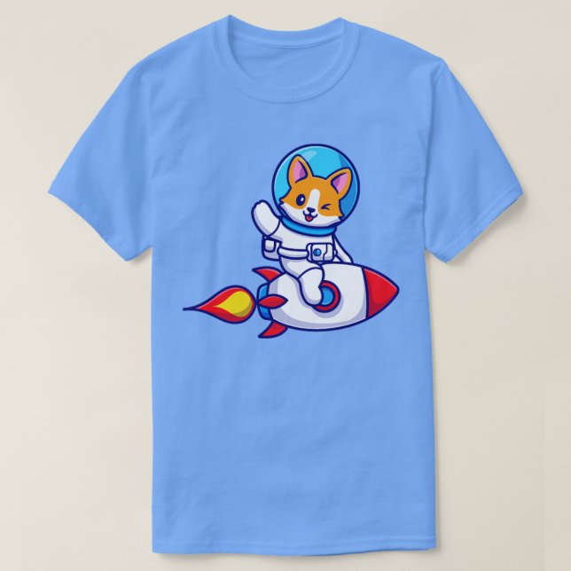 Camiseta Cachorro Cachorro-Corgu-Gato-Astronauta-Cana-Gato- (Frente do Design)