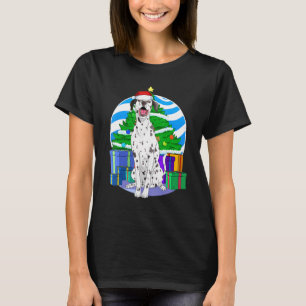 Camiseta Cachorro-Cachorro Dalmático Papai noel Decado de Á