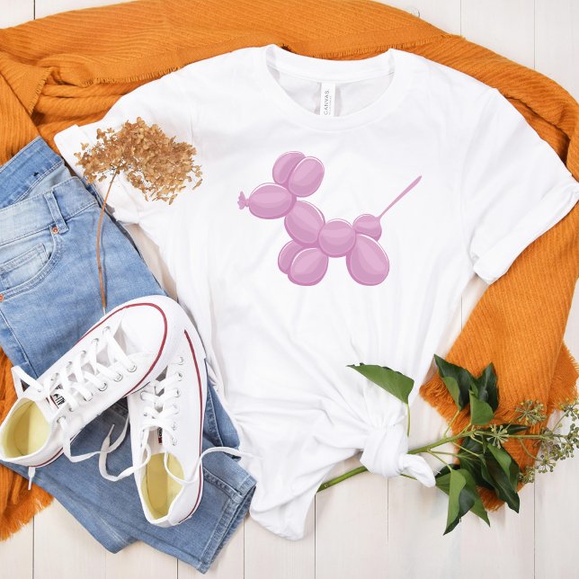 Camiseta Cachorro Cachorro de Animais Rosa-Balão (Criador carregado)