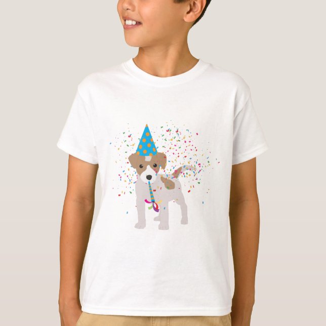 Camiseta Cachorro - Cachorro de animais tendo festa (Frente)