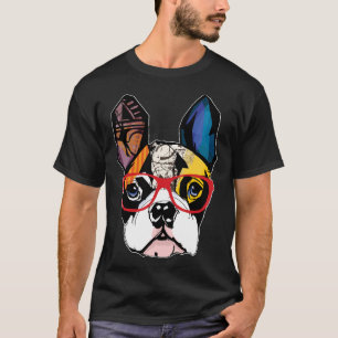 Camiseta Cachorro-Cachorro Francês Pai Mãe Menina Engraçada