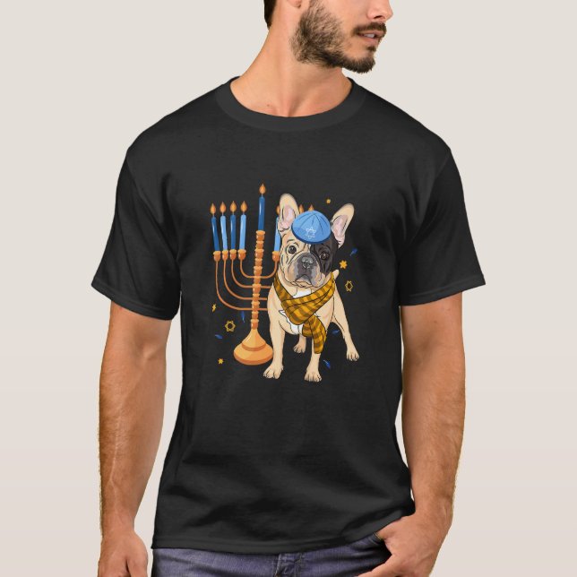 Camiseta Cachorro-Cachorro Judeu Hanukkah Pajamas Chanuk (Frente)