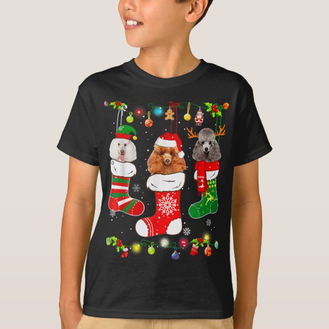 Camiseta Cachorro Cachorro Luzes de Natal Cachorro Cachorro (Frente)