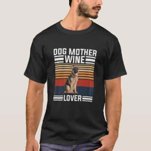 Camiseta Cachorro Cachorro Mãe German shepherd Vinho Vinho