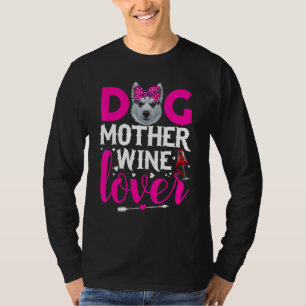 Camiseta Cachorro Cachorro Mãe Siberiana Dia de as mães de