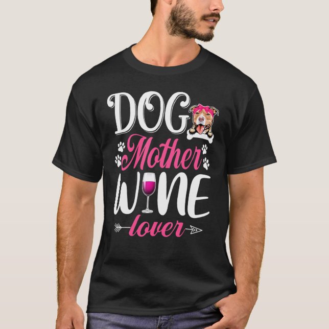 Camiseta Cachorro Cachorro-Mãe Vinho Dia de as mães-Cachorr (Frente)