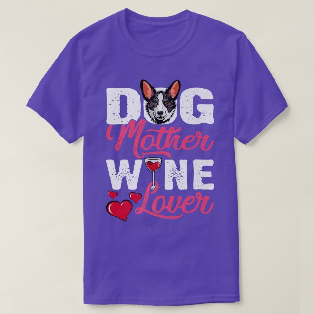 Camiseta Cachorro Cachorro-Mãe Vinho-Mãe (Frente do Design)