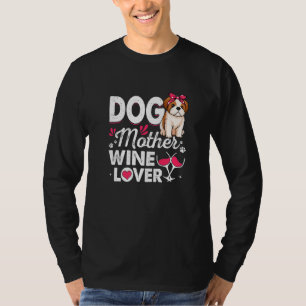 Camiseta Cachorro Cachorro Mãe Vinho Shih Tzu Dia de as mãe