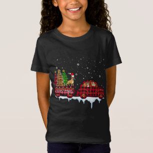 Camiseta Cachorro Cachorro Natal Xadrez Vermelha Papais noe