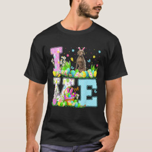 Camiseta Cachorro Cachorro Páscoa Caçadora De Ovo Amor Weim