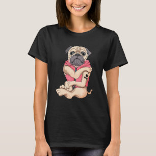 Camiseta Cachorro Cachorro Pug Eu Amo Mamae Mãe Tatuagem No