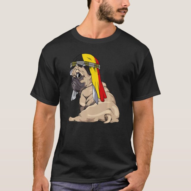 Camiseta Cachorro Cachorro Pug Retro Belgium Flag Prime (Frente)