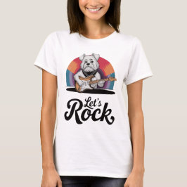 Camiseta Cachorro Cachorro tocando violão