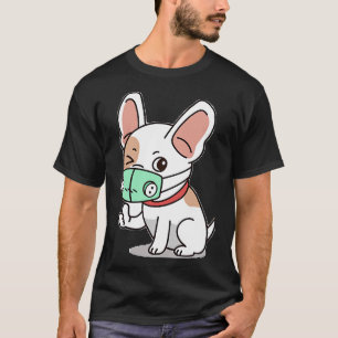 Camiseta Cachorro Cachorro Vestindo Máscara do Respirador M
