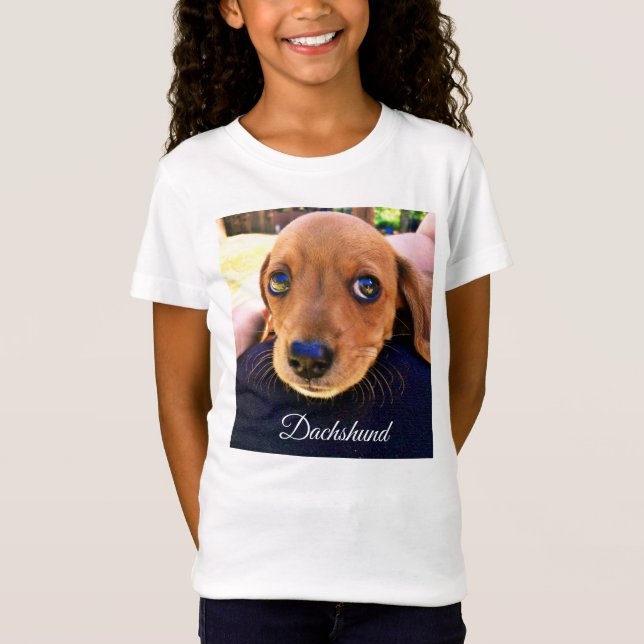 Camiseta Cachorro Cachshund Puppy Castanho (Frente)
