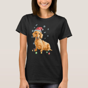 Camiseta Cachorro Cachshund Puppy Santa Hat