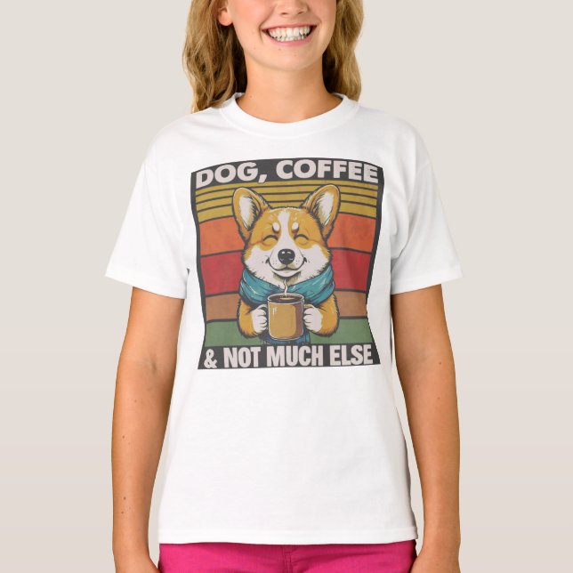 Camiseta Cachorro, café, e não muito mais cães e café (Frente)