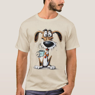Camiseta Cachorro caprichoso com xícara