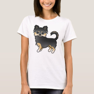 Camiseta Cachorro Casaco Chihuahua Cachorro Negro E Longo