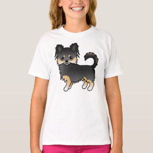 Camiseta Cachorro Casaco Chihuahua Cachorro Negro E Longo