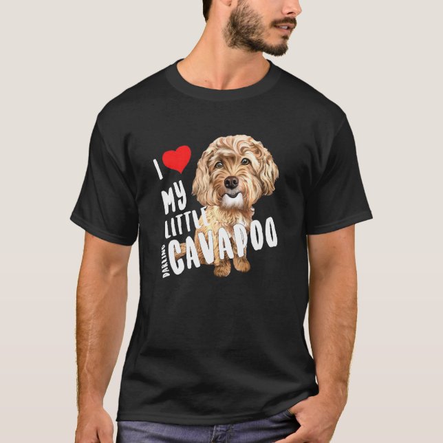 Camiseta Cachorro Cavapoo Eu Amo Meu Pequeno Querido Cavapo (Frente)