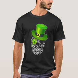 Camiseta Cachorro Caveira Doberman Engraçado Dia De São Pat