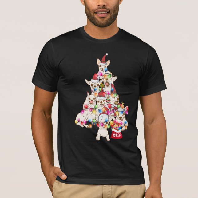 Camiseta Cachorro Chihuahua de Natal Cachorrinho Fofo (Frente)