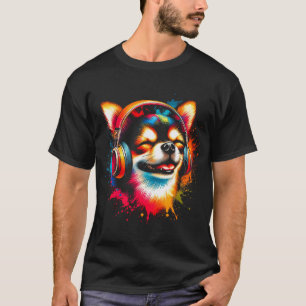 Camiseta Cachorro Chihuahua Legal com Fone de Ouvido Arte M