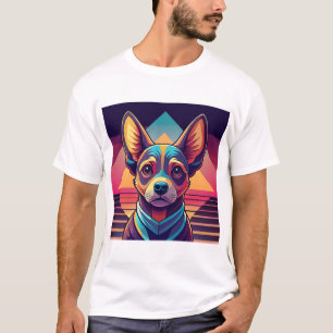 Camiseta Cachorro Chihuahua Neon Retro - Arte de Cachorro S