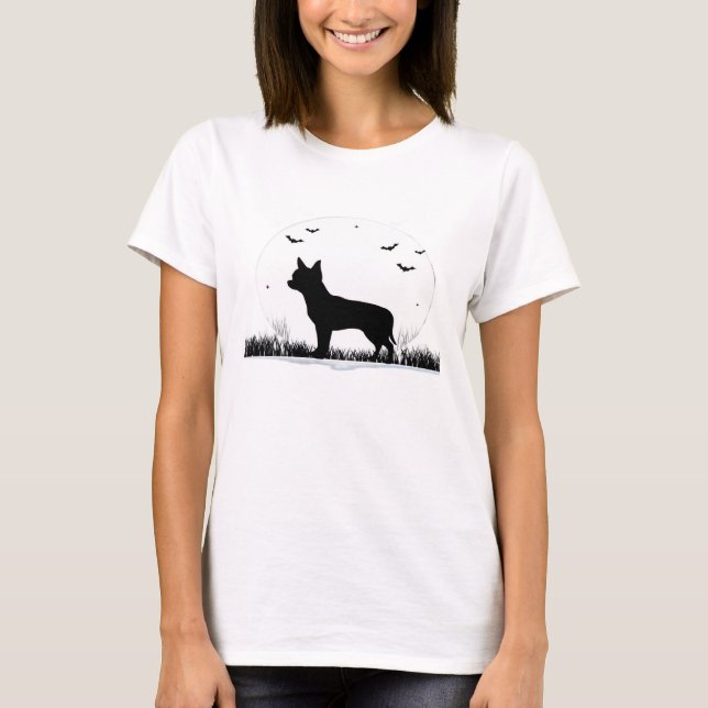 Camiseta Cachorro Chihuahua � Silhueta Clássica da Lua de H (Frente)