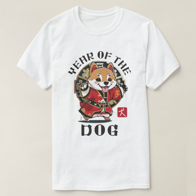 Camiseta Cachorro Chinês Cachorro Chinês Cachorro Zodiac An (Frente do Design)