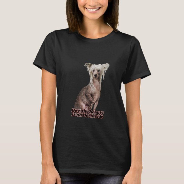 Camiseta Cachorro Chinês sem Cabras Bela Pai Bela é eu (Frente)
