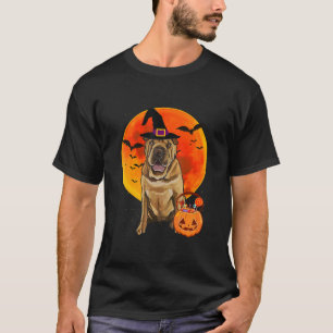 Camiseta Cachorro chinês Shar-Pei Cachorro Halloween Jack O