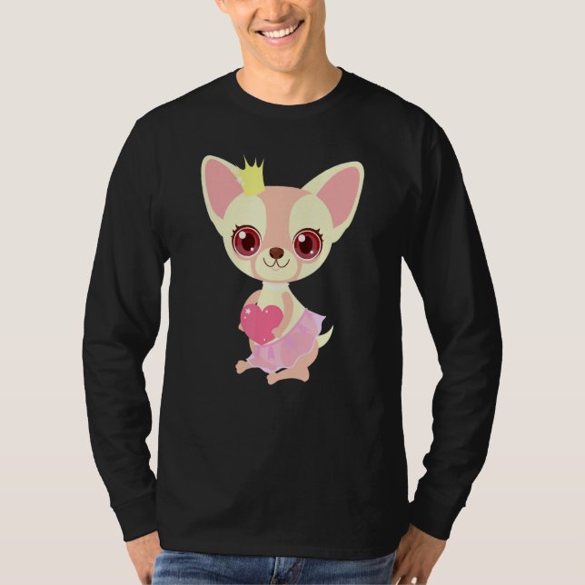 Camiseta Cachorro Chinhuahua Que Cachorro Adorei, Meninas C (Frente)