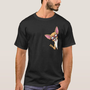 Camiseta Cachorro Chiweenie Com Óculos De Sol Do Lado