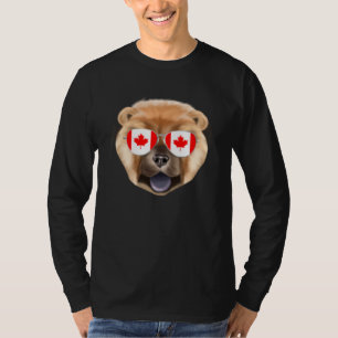 Camiseta Cachorro Chow Chow Bandeira Canadense Canadá Bolso