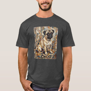 Camiseta Cachorro Chug Cubista - Estilo Vintage Arte Cachor