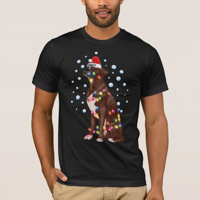 Camiseta Cachorro-claro de Natal (Frente)