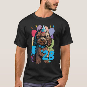 Camiseta Cachorro Cockapoo 28º Aniversário Festa de 28 Anos