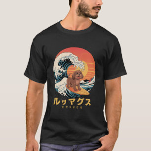 Camiseta Cachorro Cockapoo Engraçado Onda Kanagawa Japonesa