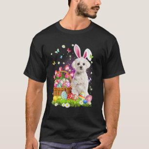 Camiseta Cachorro Coelho Bonito Maltês Cachorro de Páscoa