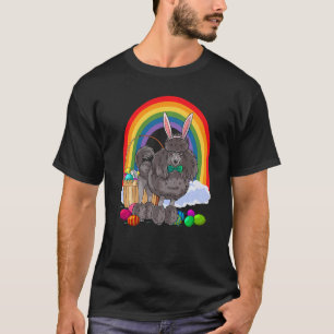 Camiseta Cachorro Coelho de Páscoa Ovos de Páscoa Poodle Pa