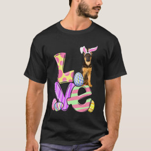 Camiseta Cachorro Coelho Ovelheiro Alemão Ovos de Páscoa Fe