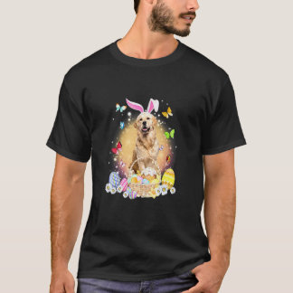Camiseta Cachorro Coelho Retriever Dourado Com Cesto de Ovo