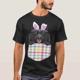 Camiseta Cachorro Coelho Schipperke Da Xadrez Da páscoa No