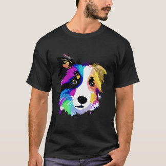 Camiseta Cachorro Collie Art Proprietário do Cachorro Color