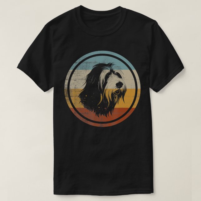 Camiseta Cachorro Collie com Estilo Retroativo (Frente do Design)